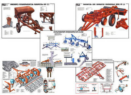 Плакаты ПРОФТЕХ "Плуги безотвальные" (8 пл, винил, 70х100)