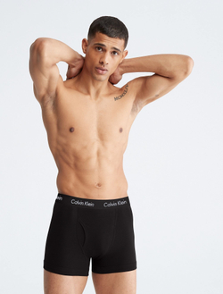 Мужские трусы боксеры транки Calvin Klein Cotton Stretch 3 Pack Black