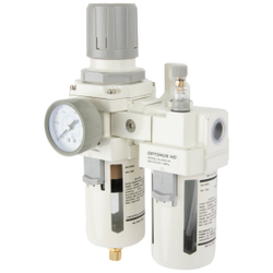 AC4010-04 Блок подготовки воздуха 1/2" с фильтром, манометром, маслораспылителем и регулятором давления