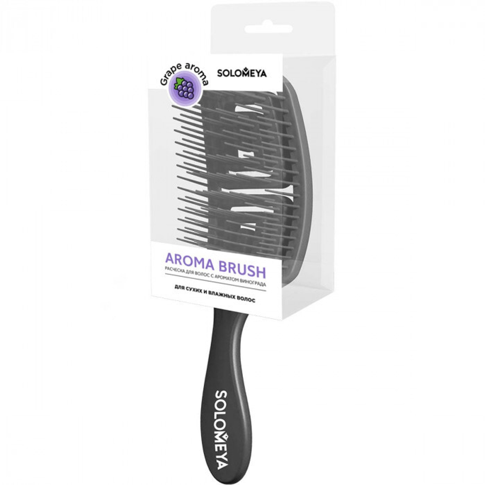 Расческа для сухих и влажных волос с ароматом винограда SOLOMEYA Wet Detangler Restangular Grape