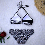 Черный раздельный купальник с анималистическим принтом (Размер: XL) (Цвет: черный)