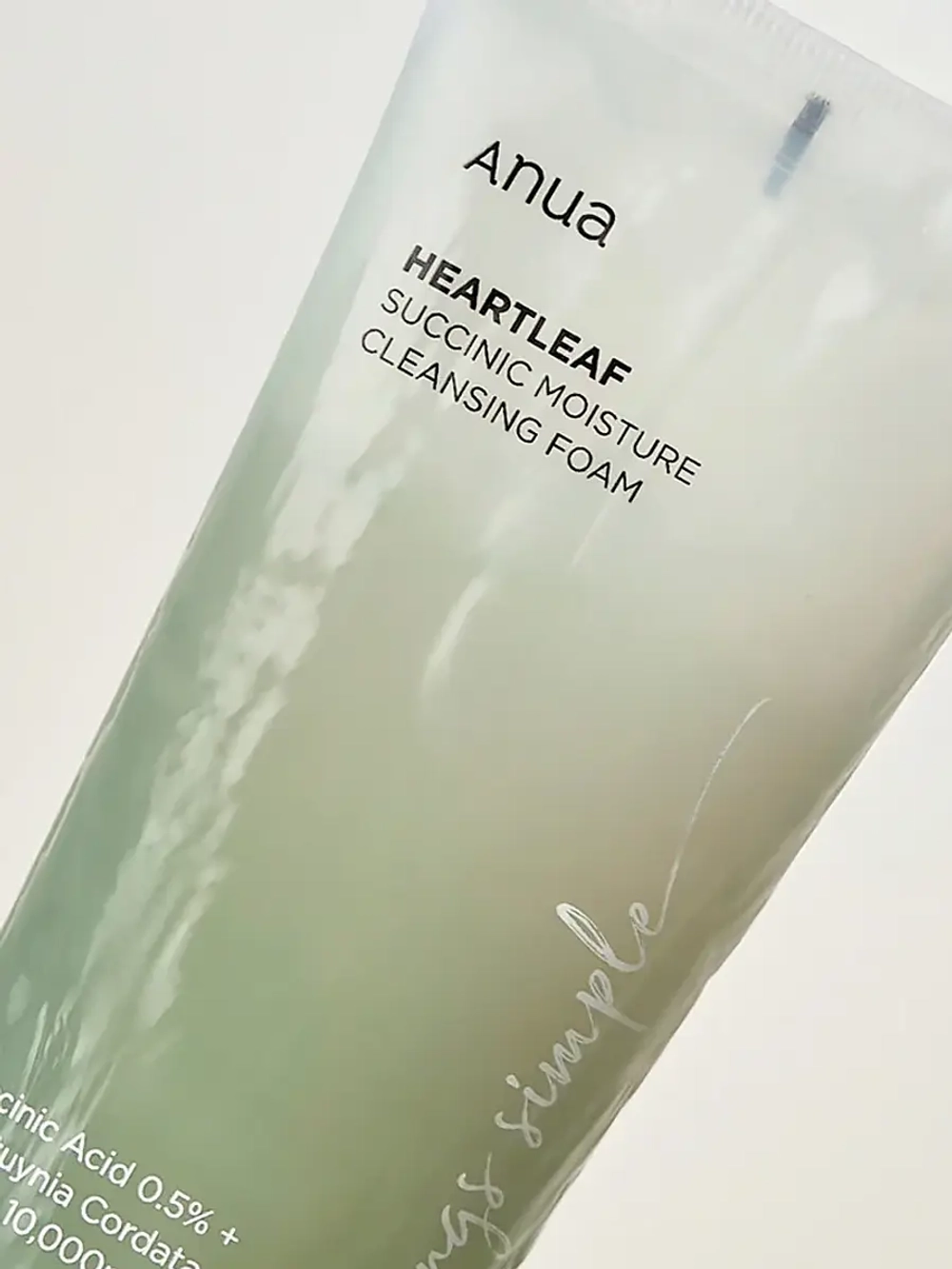 Anua Увлажняющий гель для умывания с янтарной кислотой Heartleaf Succinic Moisture Cleansing Foam 150 мл