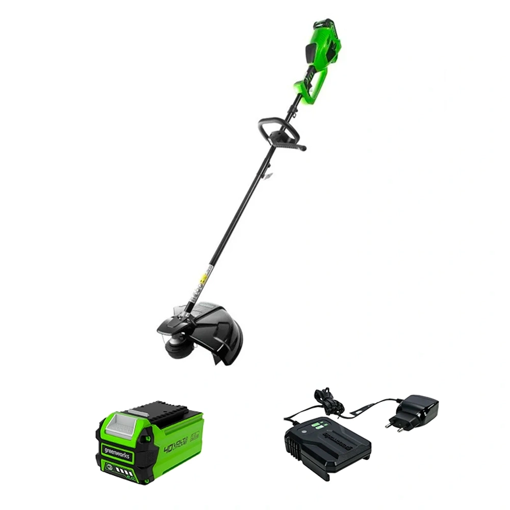 Аккумуляторный триммер Greenworks GD40BCK2 40В (1 x 2 Ач, ЗУ) захват 350 мм, 5.6 кг, 1301507UA