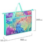 Папка с ручками А3, Brauberg Marble, пластик