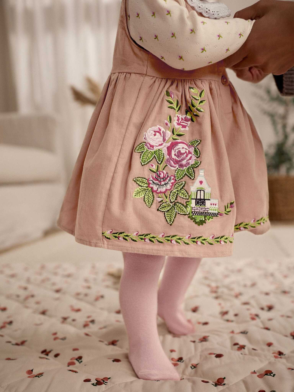 Комплект из трех предметов для девочки Next B45-624, Бежевый, Розовый