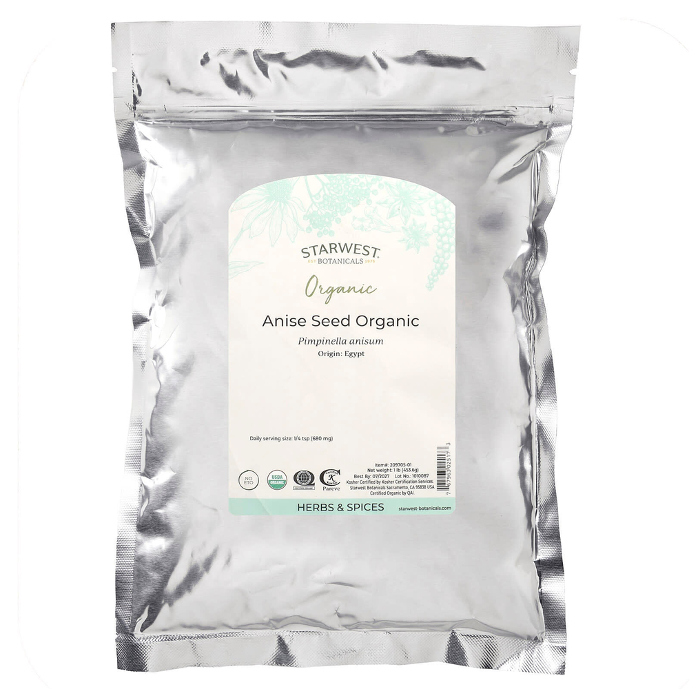 Starwest Botanicals, Семена органического аниса, 453,6 г (1 фунт)