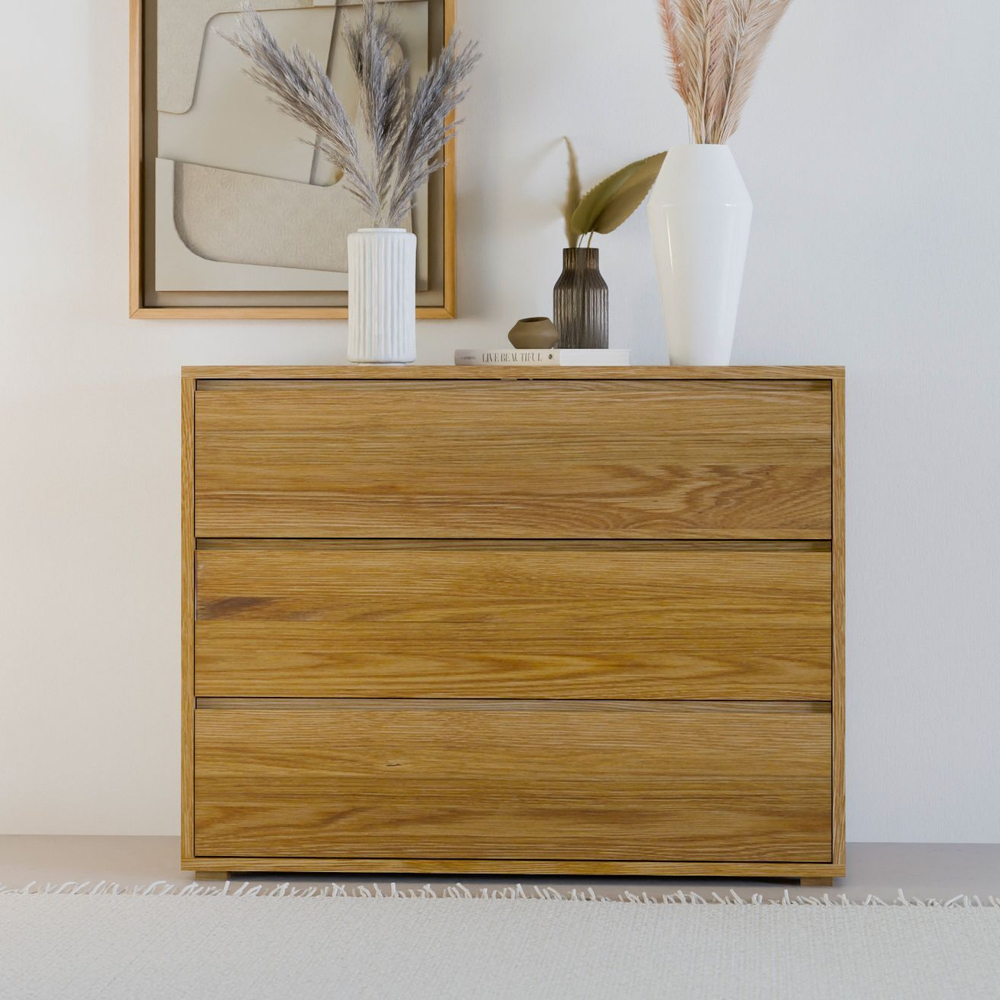 Комод Дольче Вита с 3 глубокими ящиками, массив дикого дуба