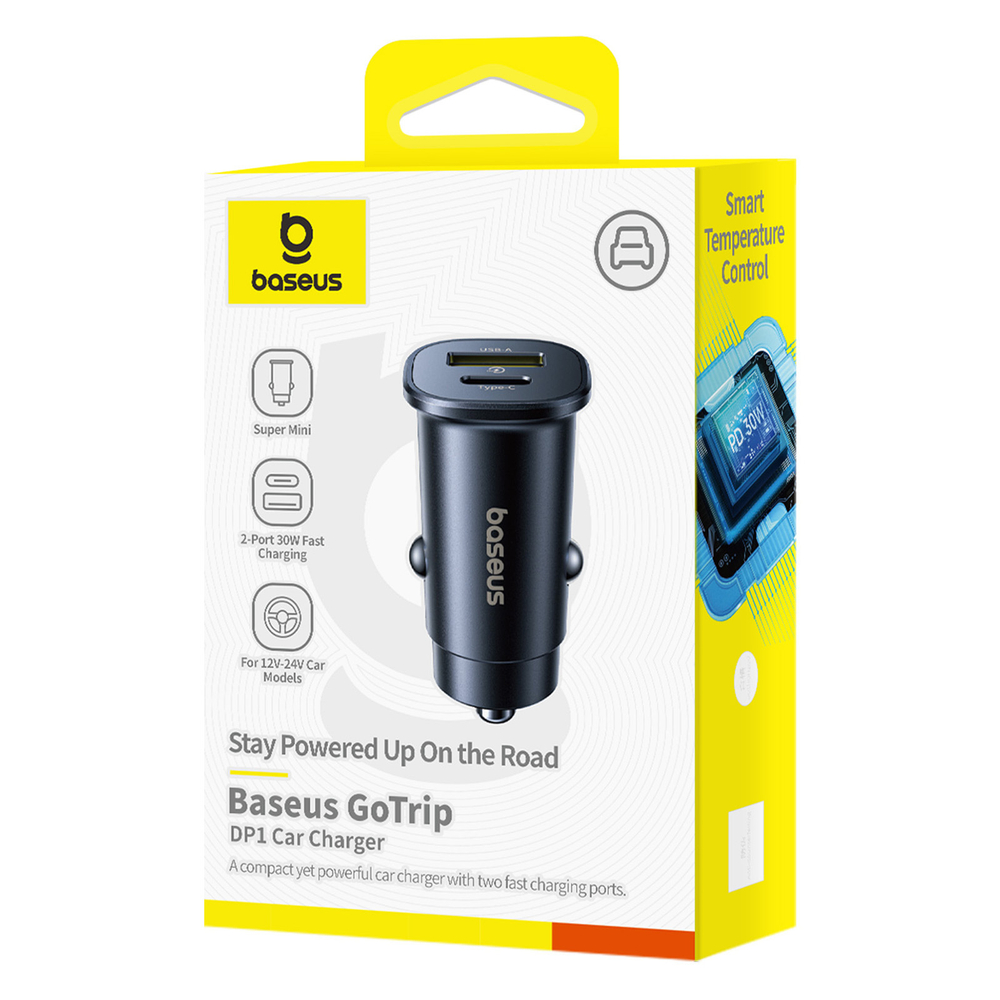 Автомобильная зарядка Baseus GoTrip Car Charger C+U 30W