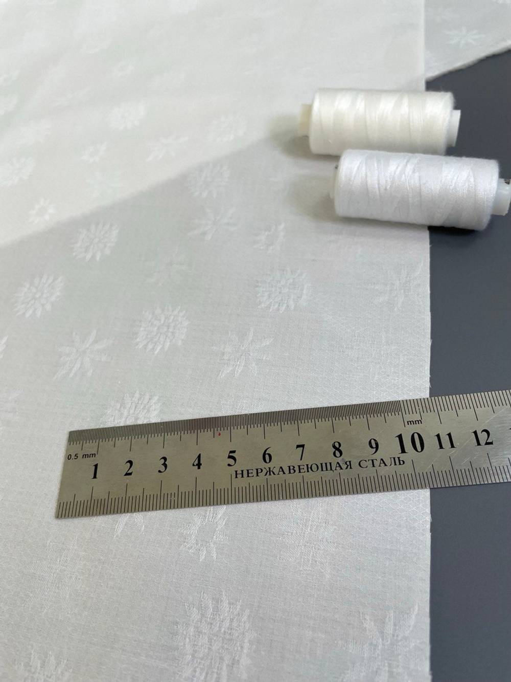 Коттон сорочка, белый, жаккард ромб/цветок NB#001