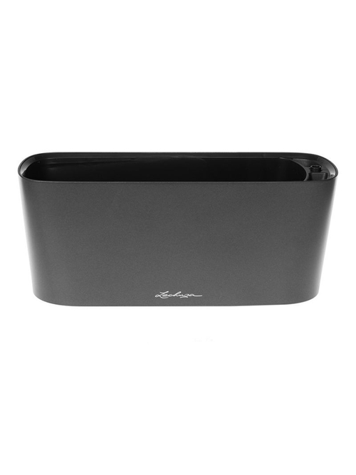 Кашпо Lechuza "Delta Complete charcoal metallic" (пластик), 30x11xH13 см