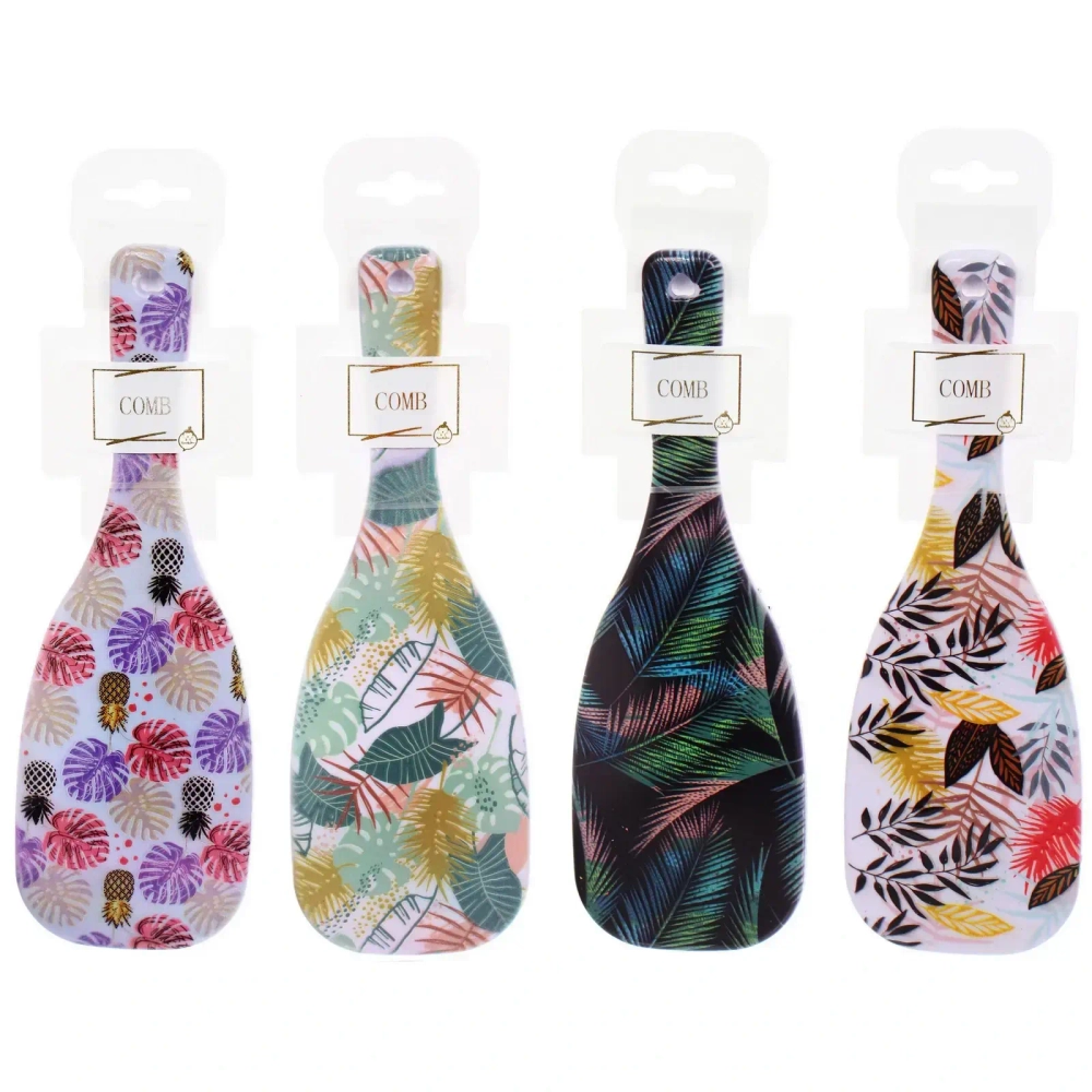 Расческа массажная эргономичная форма «КОЛЛЕКЦИЯ ИМАНИ - «ТРОПИКИ», микс 4 дизайна, 24*8см (PVC подвес)