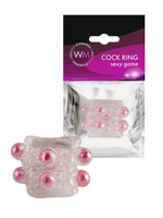 Прозрачная насадка на пенис с цветными шариками (Цвет: прозрачный)