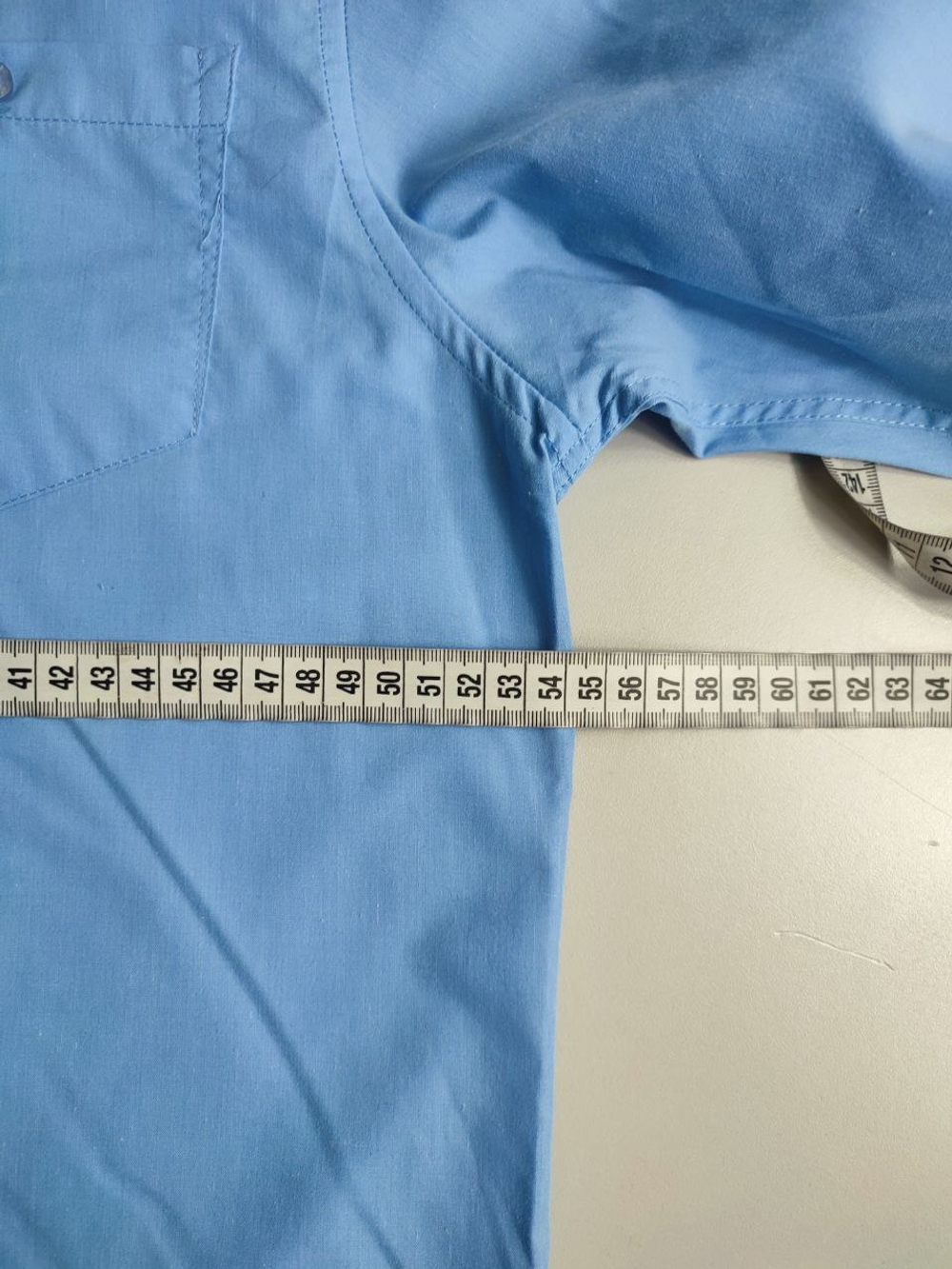 Рубашка Sela хлопковая голубая 50 размер