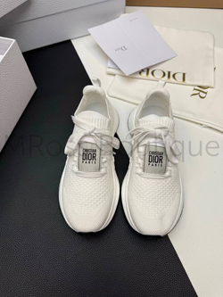 Женские кроссовки Dior Run белого цвета с логотипом
