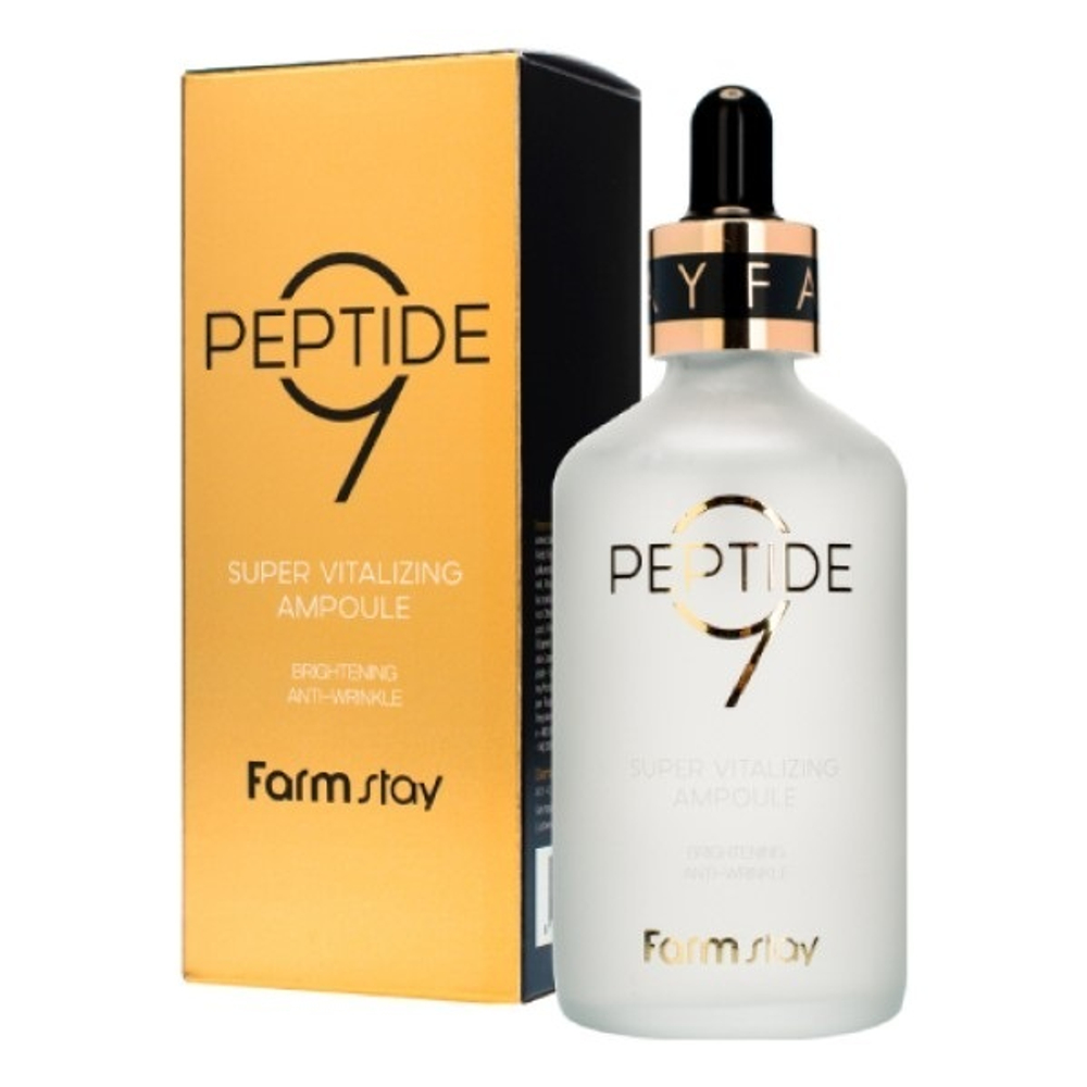 Сыворотка суперобновляющая ампульная с комплексом из 9 пептидов FarmStay Peptide9 Super Vitalizing Ampoule