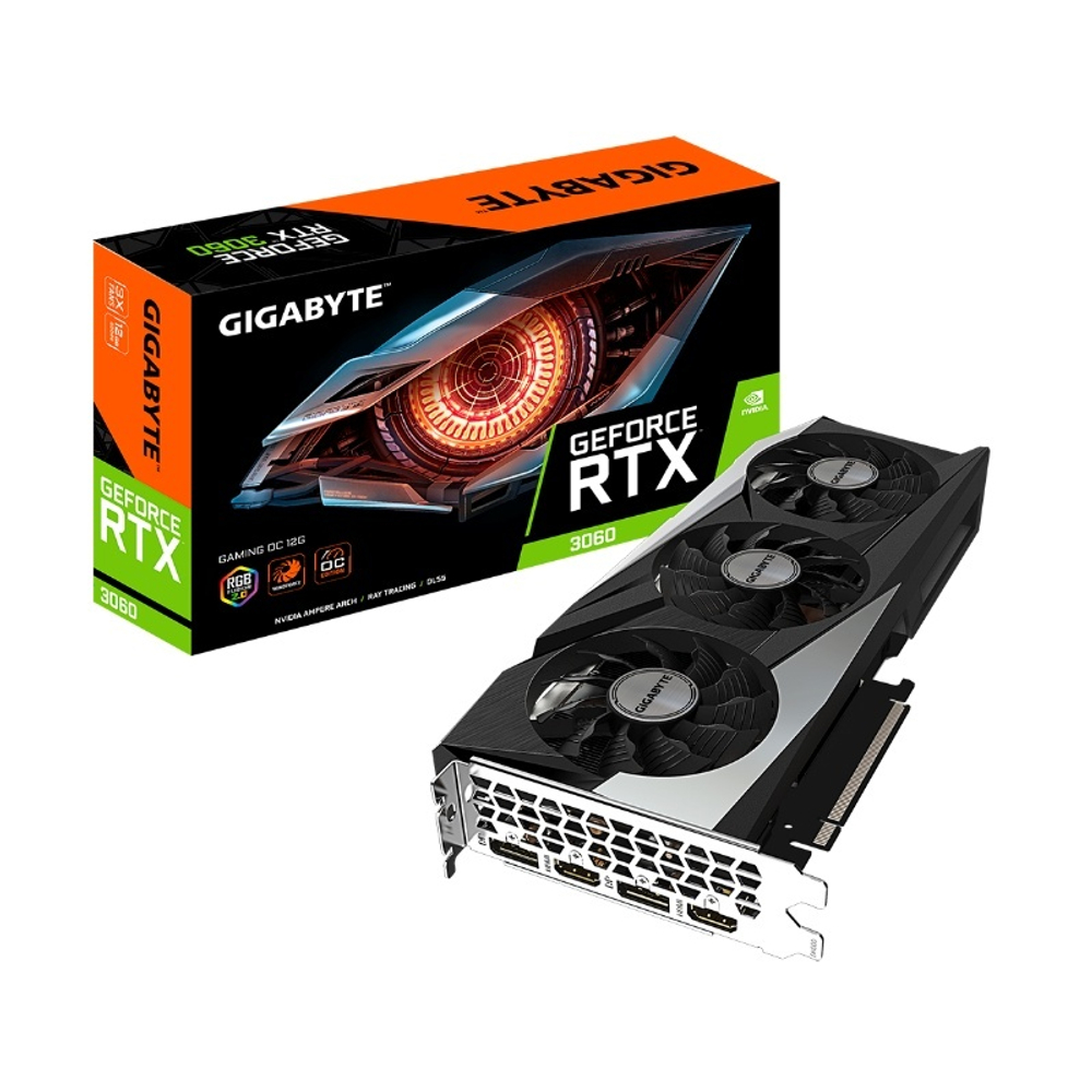 Видеокарта GIGABYTE GeForce RTX™ 3060 GAMING OC 12GB GDDR6 192-bit (rev. 2.0), 1837 МГц