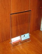 Менюхолдер тейбл тент А4 вертикальный с двумя визитницами