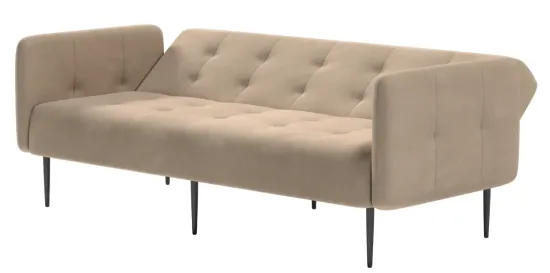 Monaco диван-кровать с подлокотниками, трехместный, бархат бежевый 5