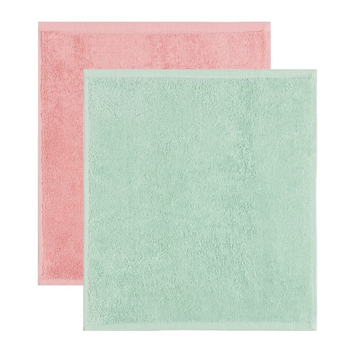 Салфетки махровые «Этель. Маме», 30×30 см, 4 шт., 100% хлопок, 340 г/м², зелёные/розовые