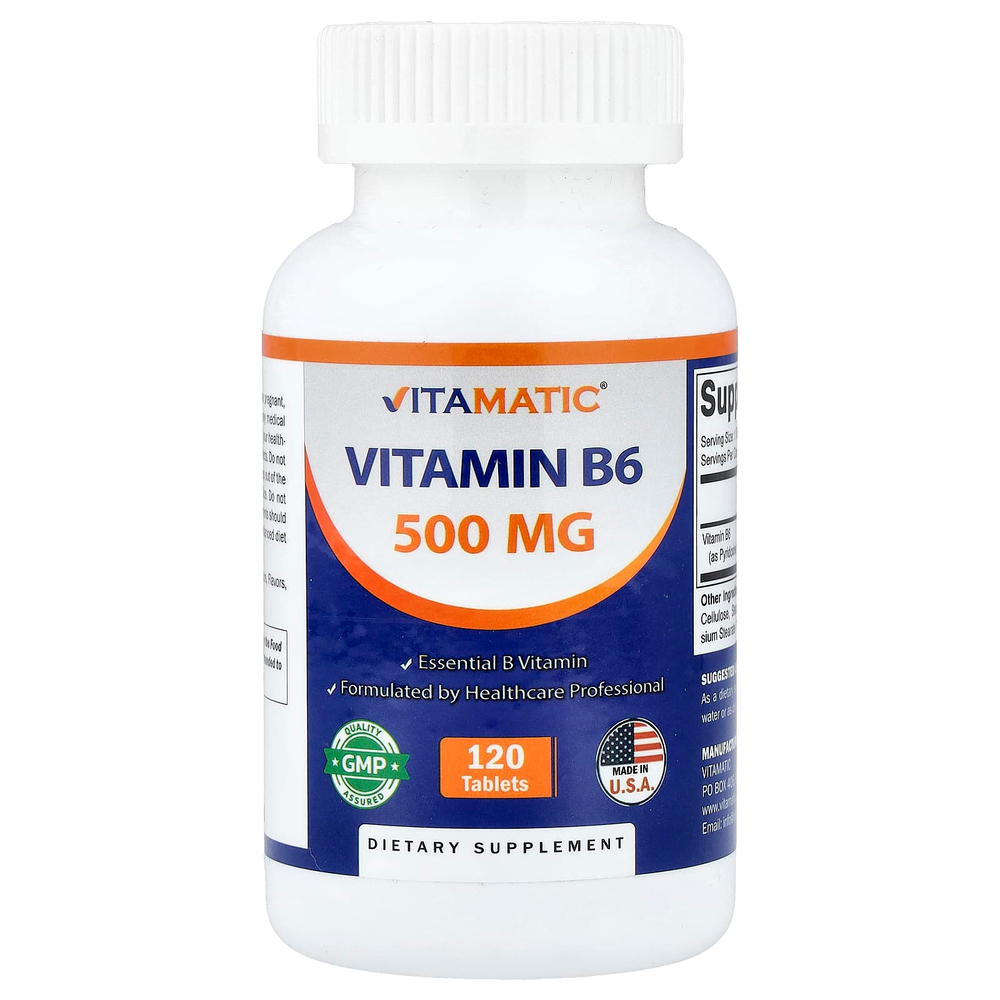 Vitamatic, Витамин B6, 500 мг, 120 таблеток
