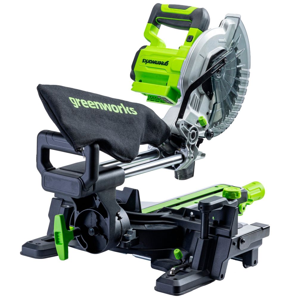 Торцовочная пила акк. Greenworks GD24MS216, 24V, б/щ, 4800 об/мин, 216x30мм,рез 65х310мм,c 1х5 АКБ Ач и быстрым ЗУ (1501707UG)