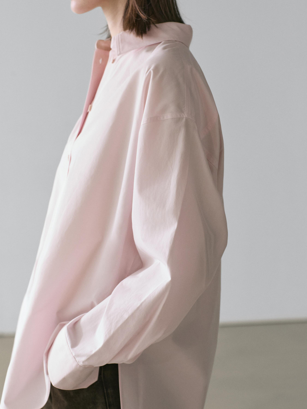 Massimo Dutti Рубашка из смеси поплина и хлопка, розовый