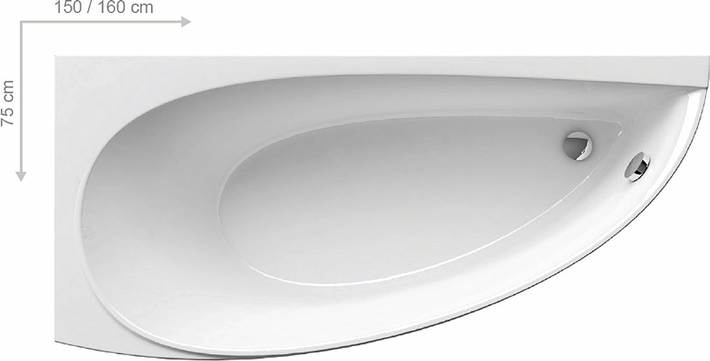 Акриловая ванна Ravak Avocado 160x75 L CQ01000000 без гидромассажа