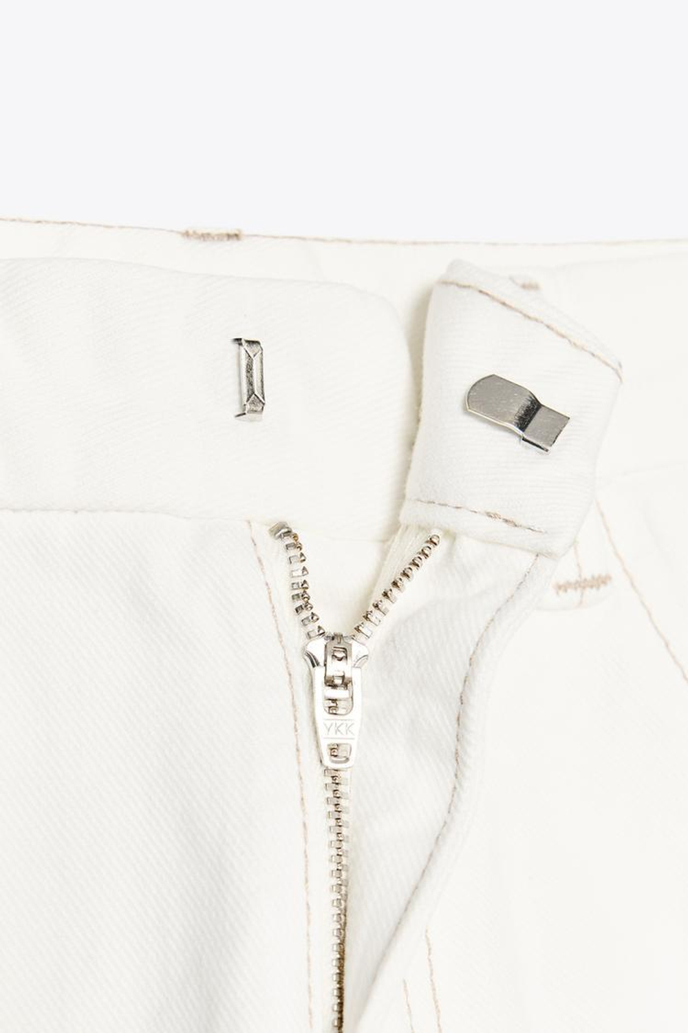 ZARA ДЖИНСЫ-БАНАНЫ TRF С ВЫСОКОЙ ПОСАДКОЙ, ЖЕЛТОВАТО-БЕЛЫЙ