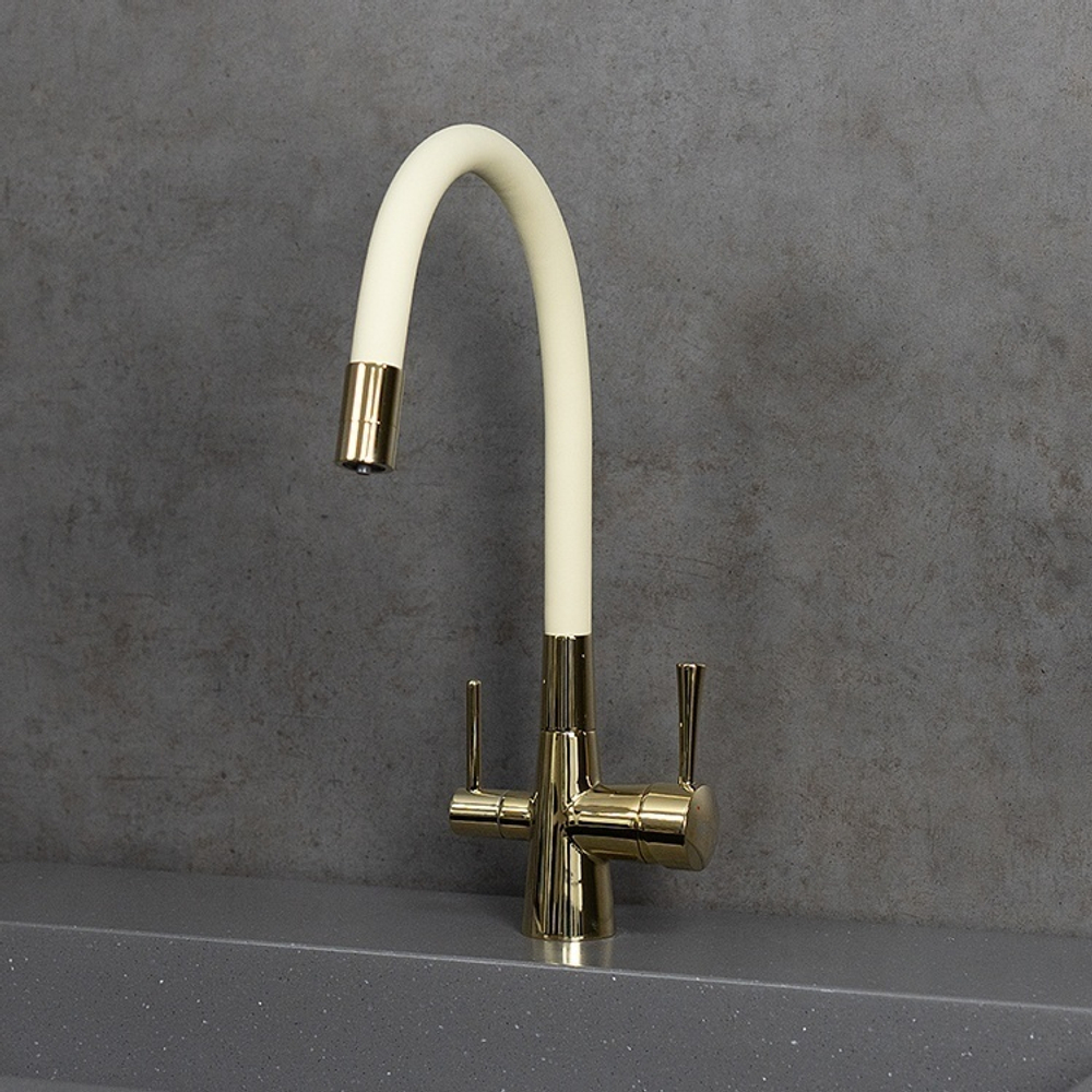 Смеситель Lemark Comfort LM3075G-Beige для кухни с подключением к фильтру с питьевой водой