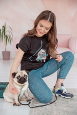 White T-shirt with dog