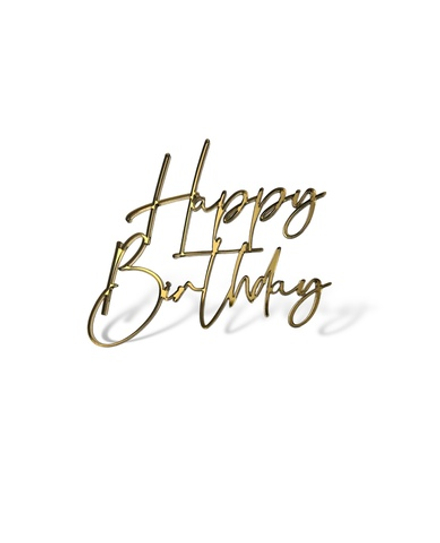 Топпер на торец "Happy Birthday" №4 акрил,  10см