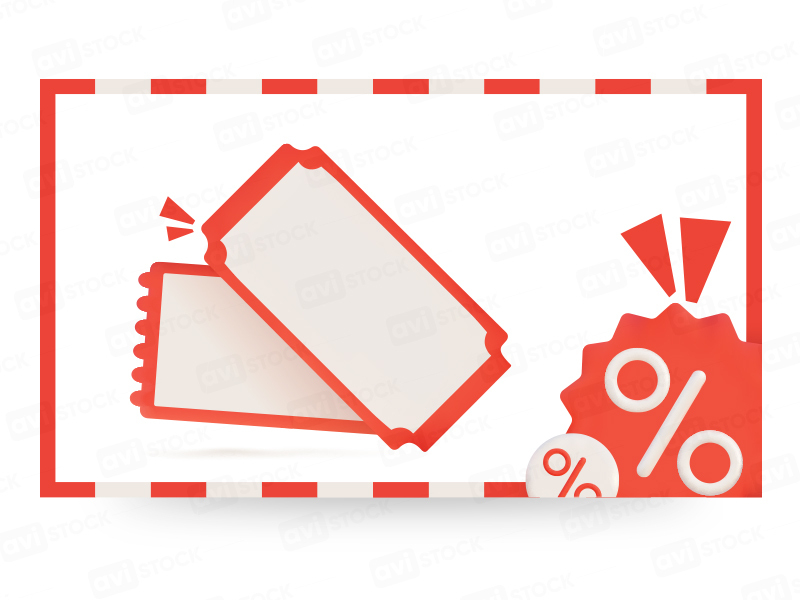 Универсальный векторный шаблон для написания своих цен. Пустые купоны и билеты