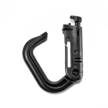 Карабин пластиковый на замке GrimLock, black