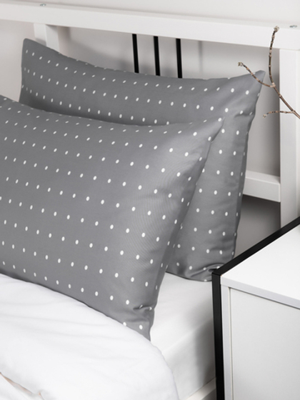 UTOPIA 2 Наволочки, сатин серый в точку