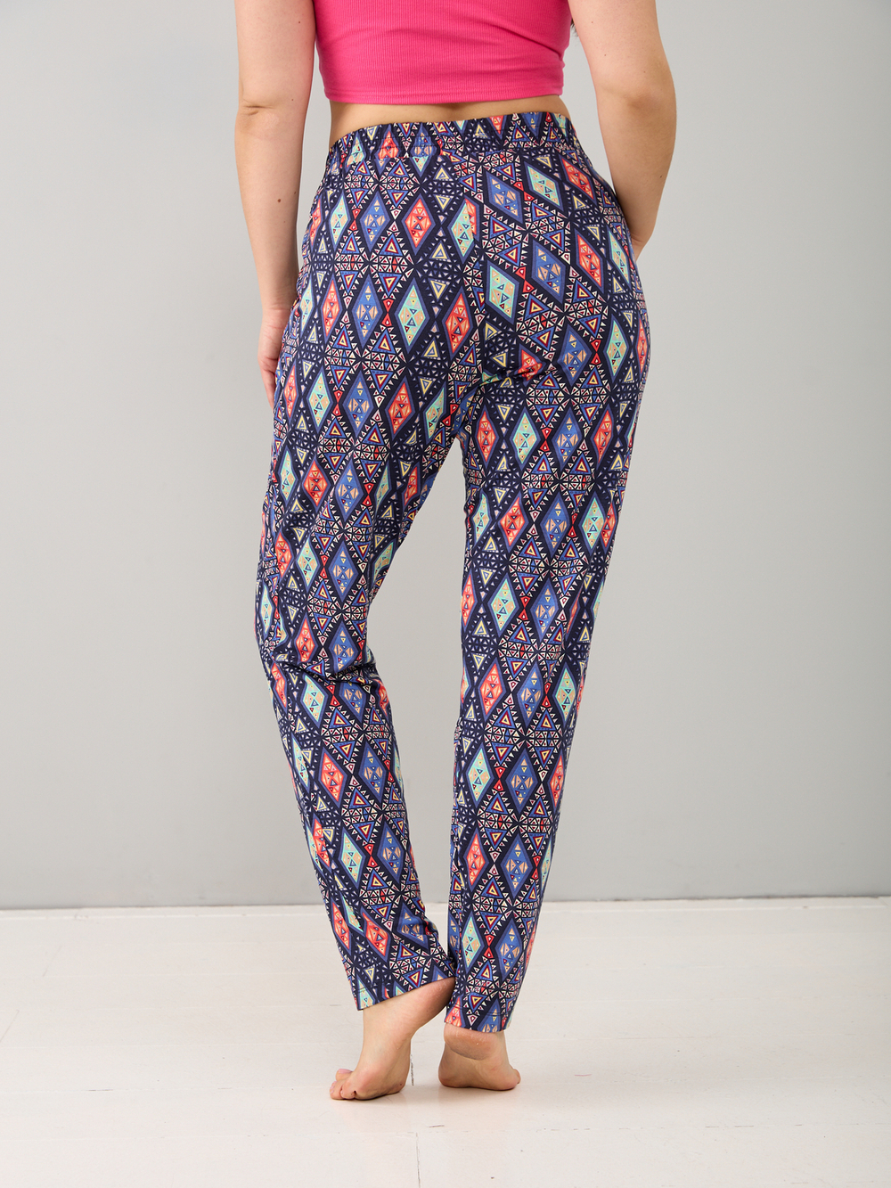 Брюки Бв-131/синий-цветныеромбы