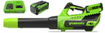 Воздуходувка аккумуляторная Greenworks Арт. 2408207U8B, 40V, АКБ 8Ач и быстрое ЗУ