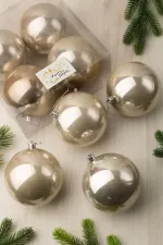 Набор новогодних шаров (4 шт) - перламутр