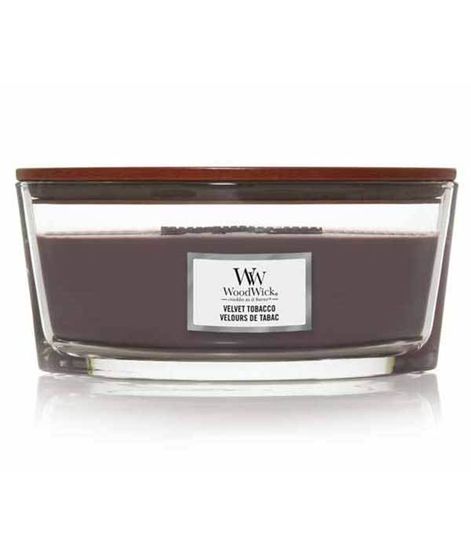 Бархатистый табак, ароматическая свеча эллипс, WoodWick