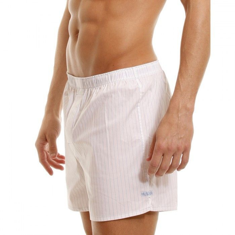 Комплект из 2 мужских трусов-шортов: голубых и белых в полоску (Размер: XL) (Цвет: голубой с белым)