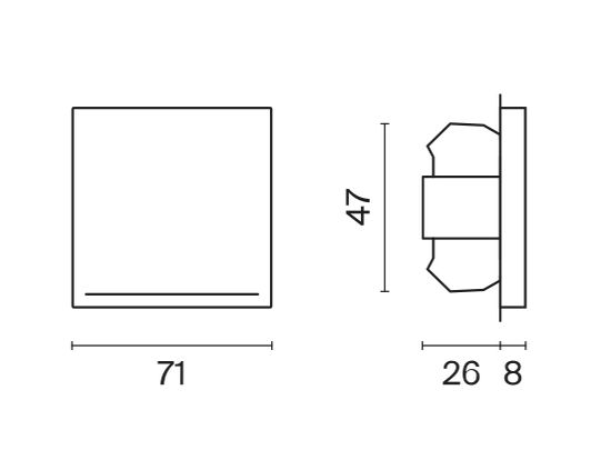 Выключатель встраиваемый VOLTUM S70 одноклавишный с подсветкой 10А, (кашемир)