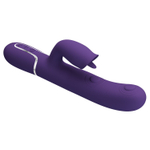 Сливовый вибратор-кролик с пульсацией Gigi - 22,8 см. (Цвет: сливовый)