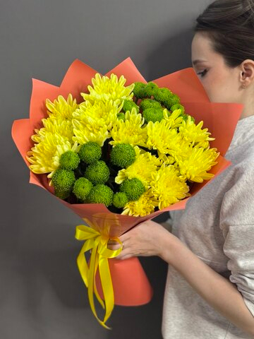 Букет из 5 кустовых хризантем