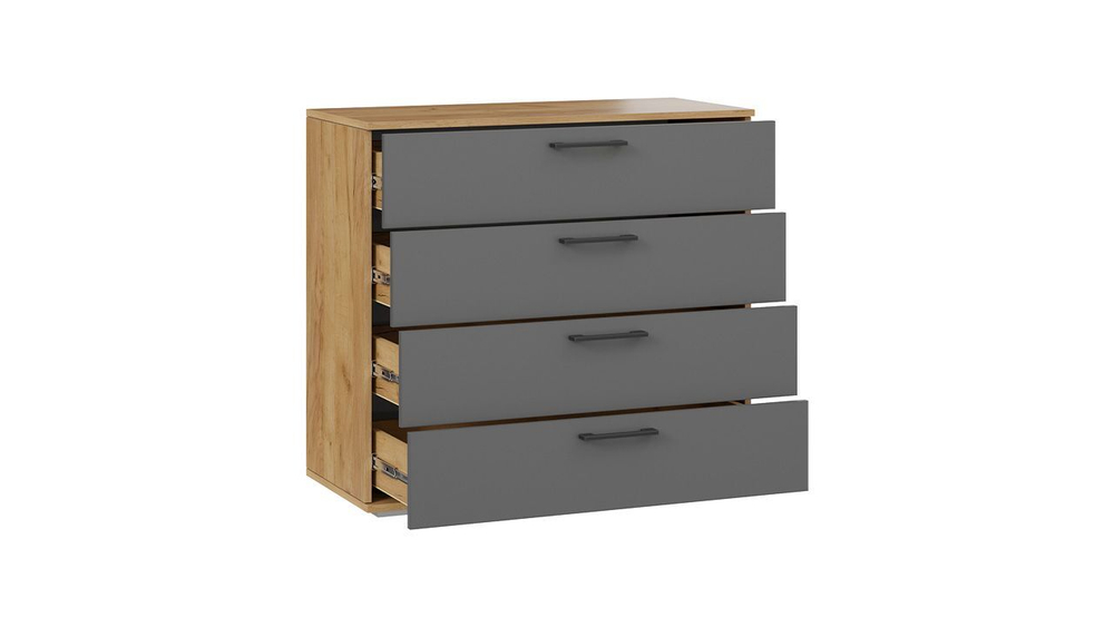 Комод для одежды с ящиками Дуб Крафт золотой/Серый графит 4 ящика 92х41х84 см