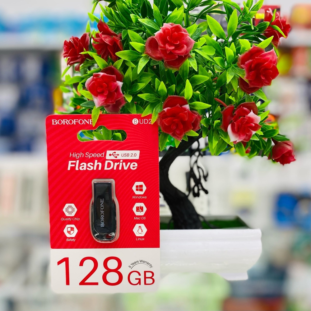 USB Флешка 128GB Borofone BUD2, USB 2.0, черная