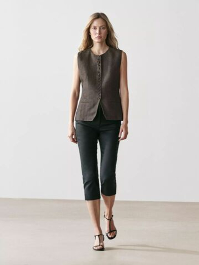 Жилет из 100% льна с пуговицами - MASSIMO DUTTI