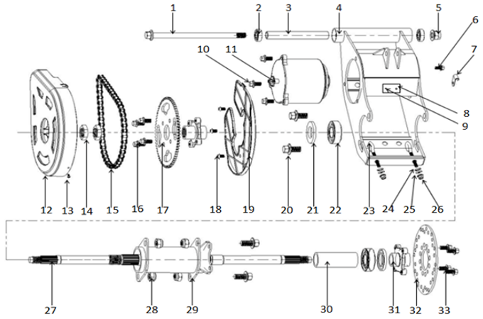 Запчасти F к квадроциклу Motax Gekkon E1300