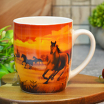 Кружка 400мл Лошади на закате