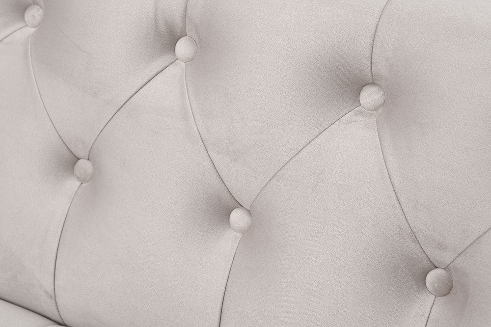 Диван трехместный Garda Decor Sanremo велюровый светло-серый