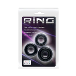 Набор из 3 эрекционных колец различного размера (Цвет: черный)