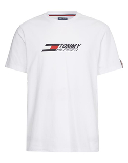 Футболка мужская теннисная Tommy Hilfiger Essentials Big Logo SS Tee - white